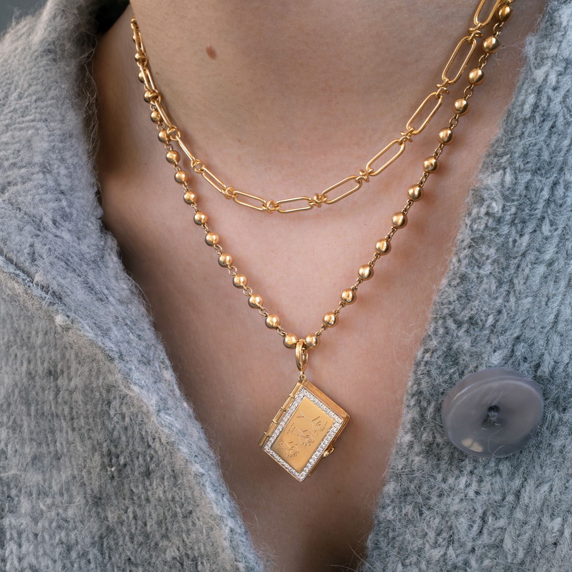 Book Locket Charm Pendant