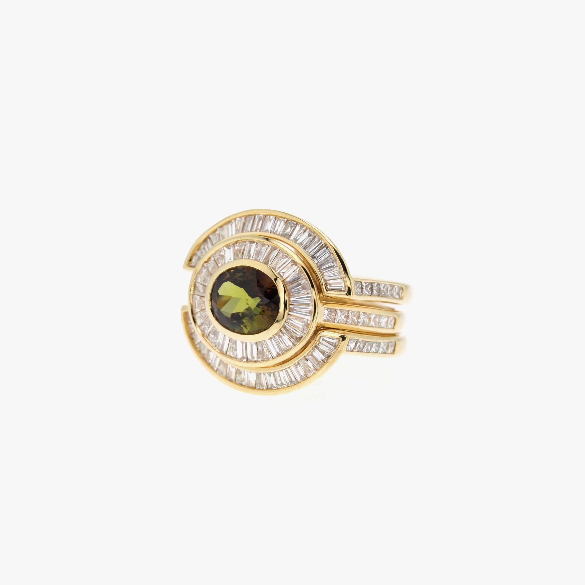 Andalusite and Diamond Ring