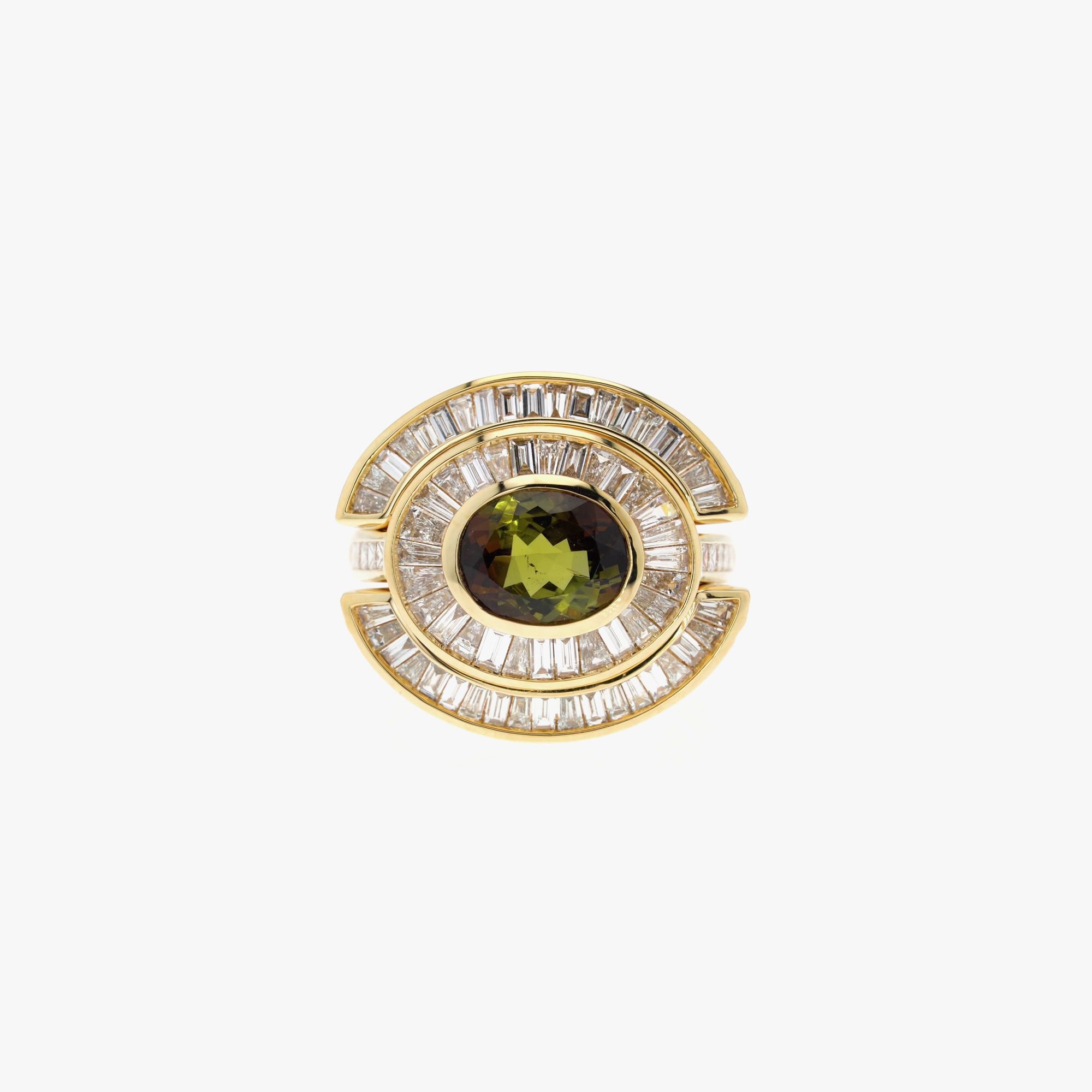 Andalusite and Diamond Ring