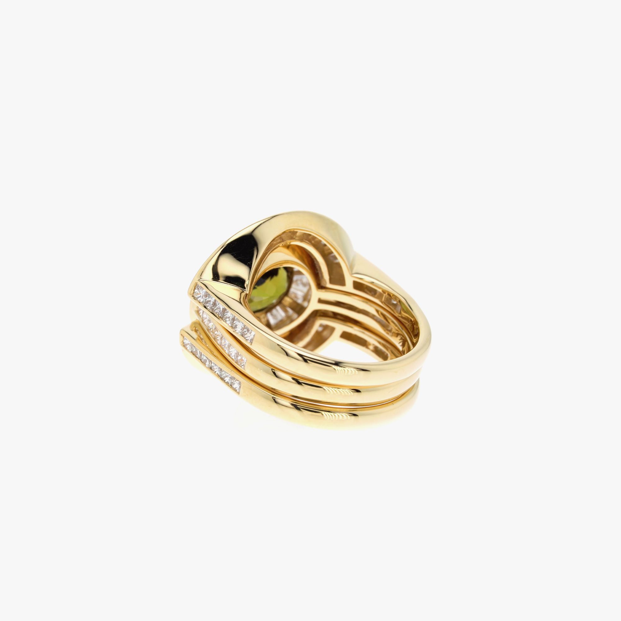 Andalusite and Diamond Ring