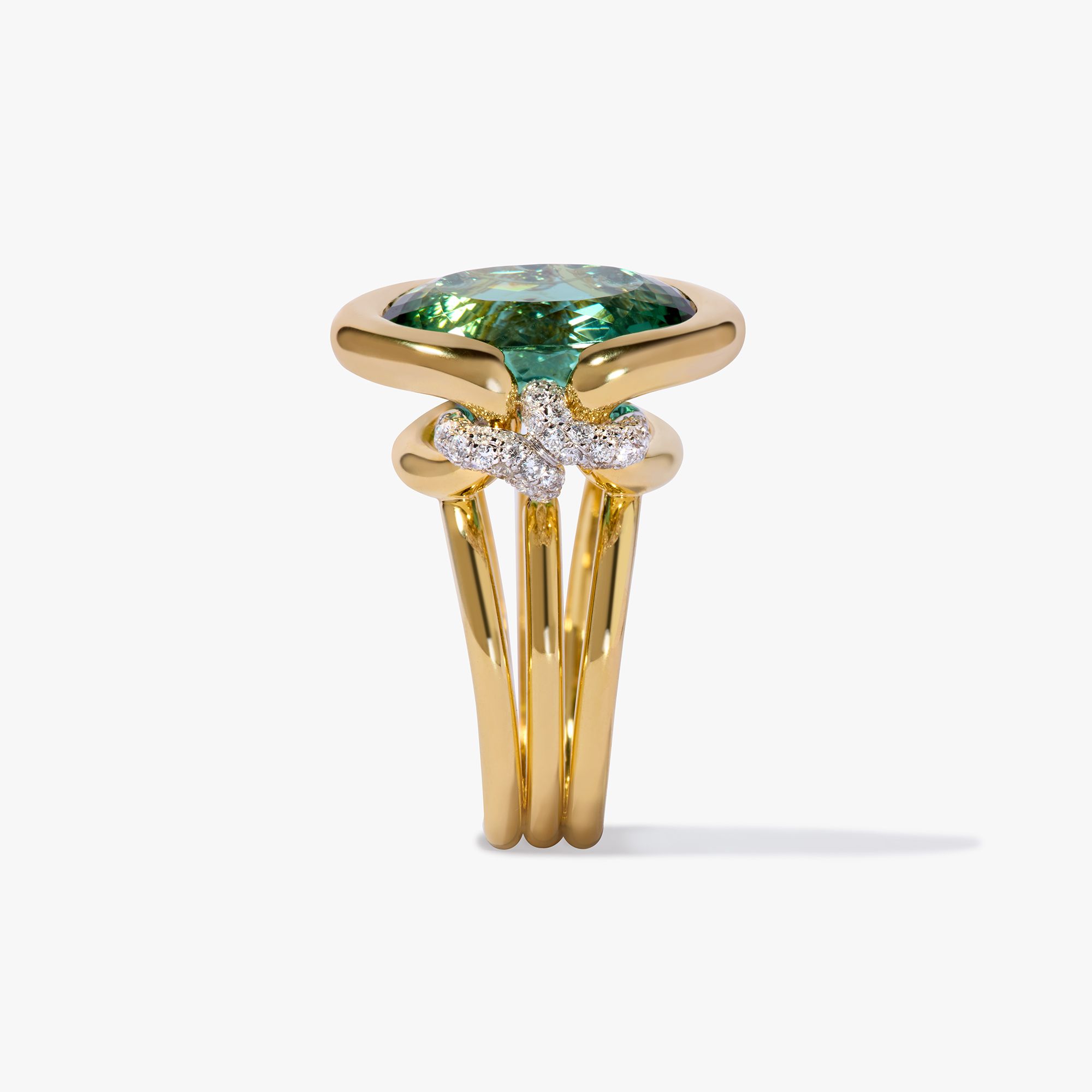 Knuckle Dust Green Tourmaline & Diamond Ring