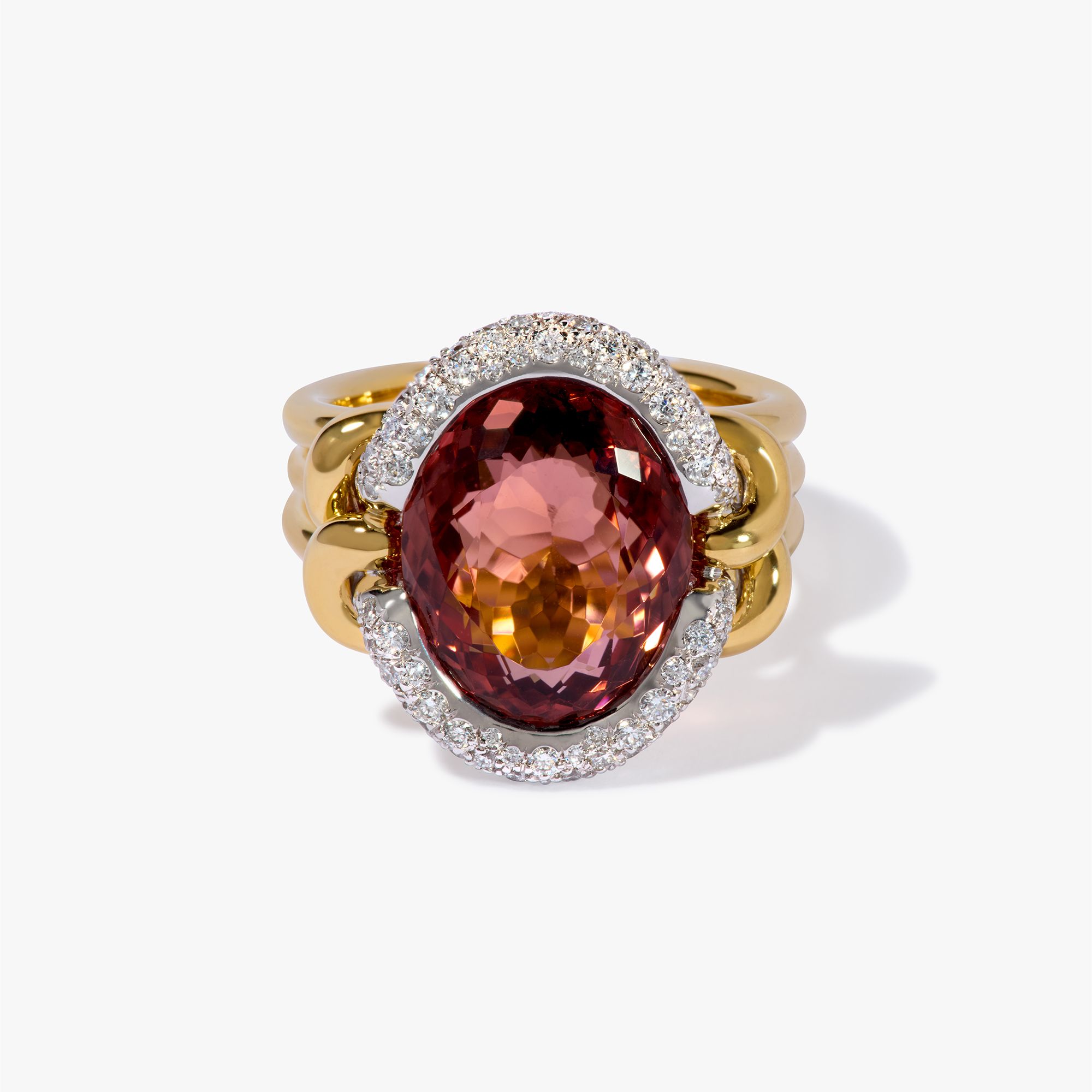 Knuckle Dust Pink Tourmaline & Diamond Ring
