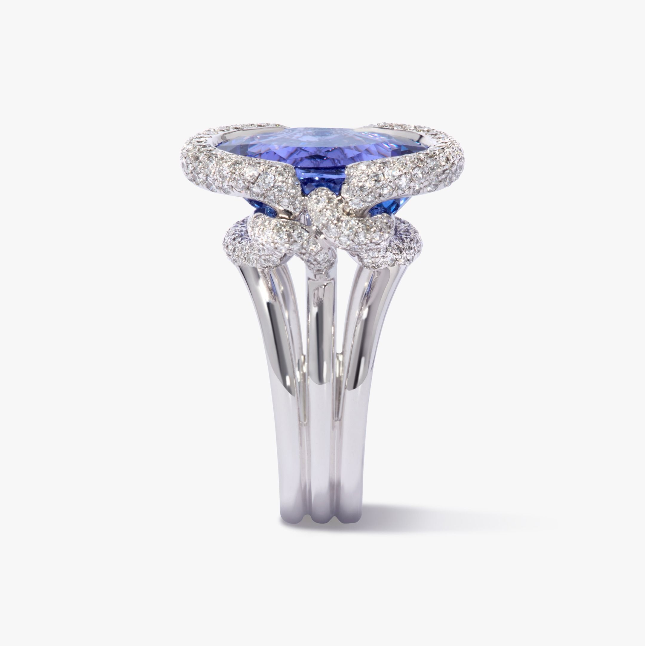 Knuckle Dust Tanzanite & Diamond Ring 