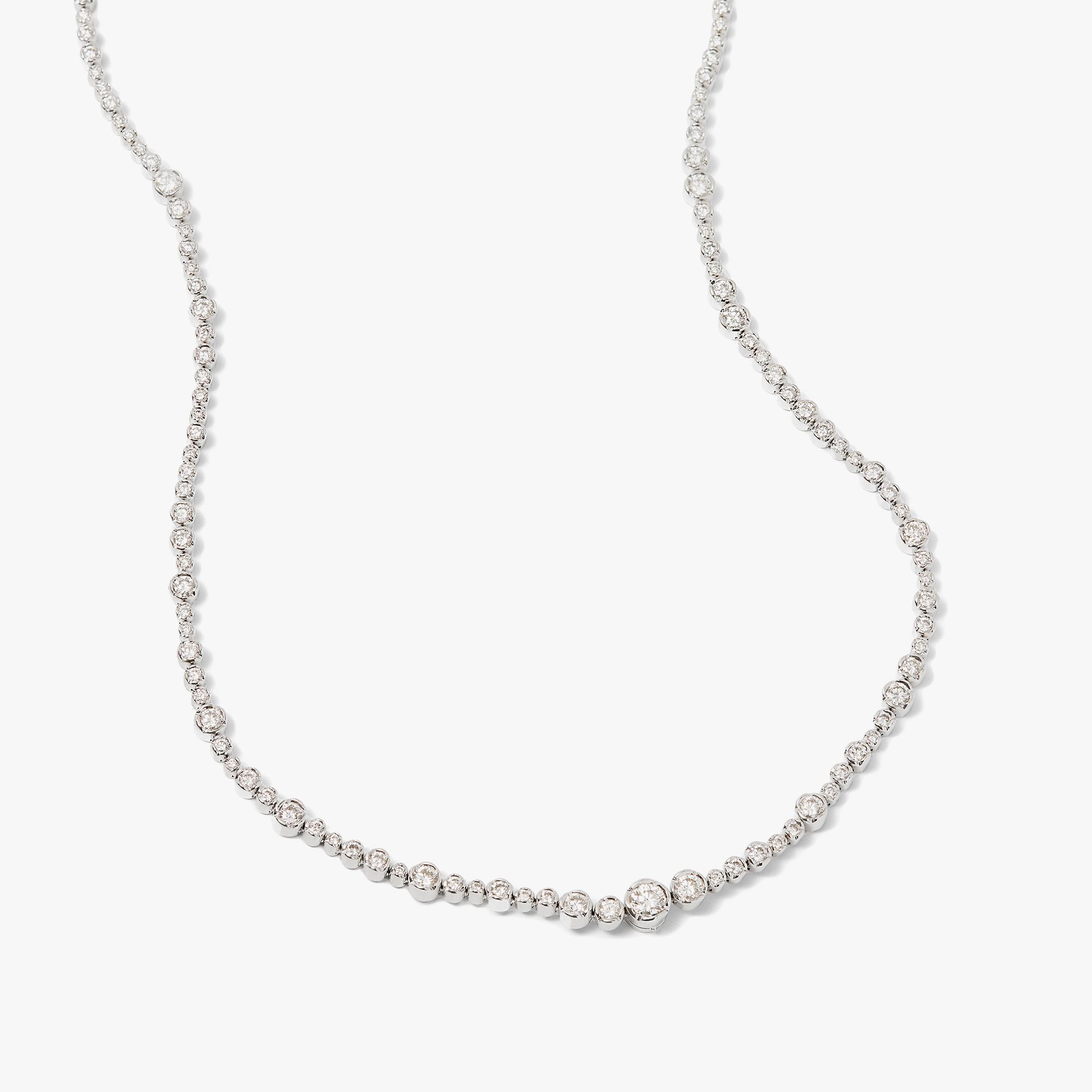 18k Solid White Gold Diamond Tennis Necklace - Annoushka US