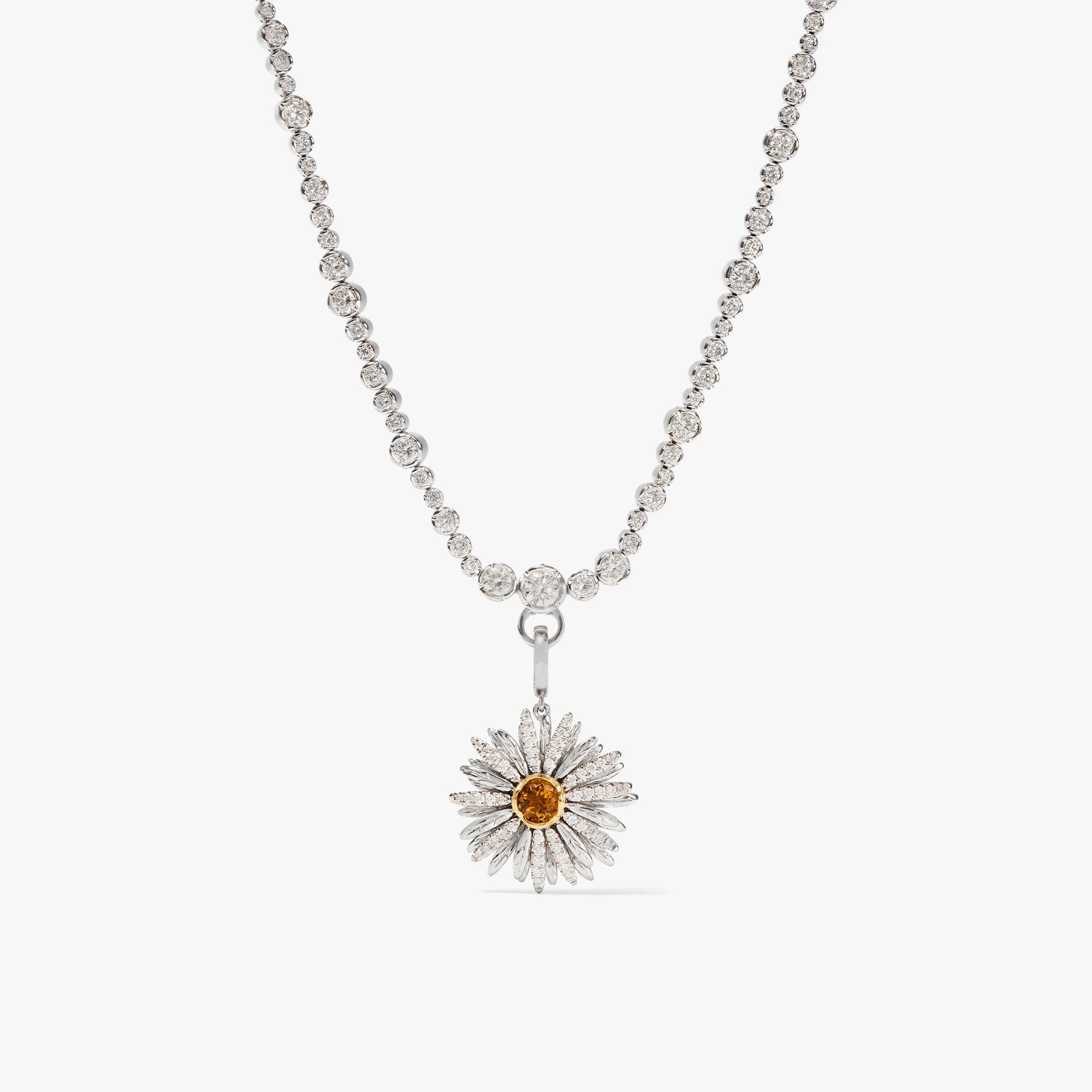 18k Solid White Gold Diamond Tennis Necklace - Annoushka US