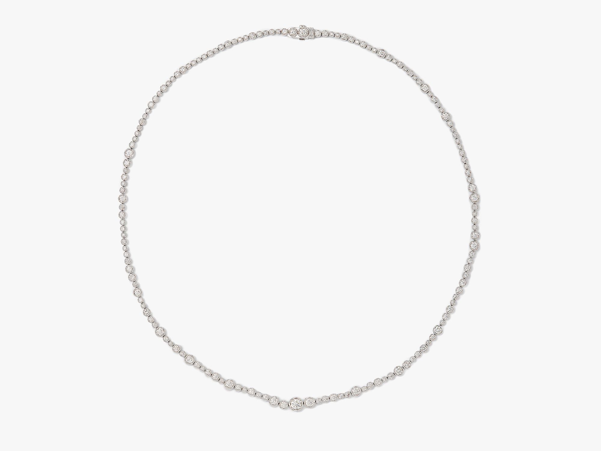 18k Solid White Gold Diamond Tennis Necklace - Annoushka US