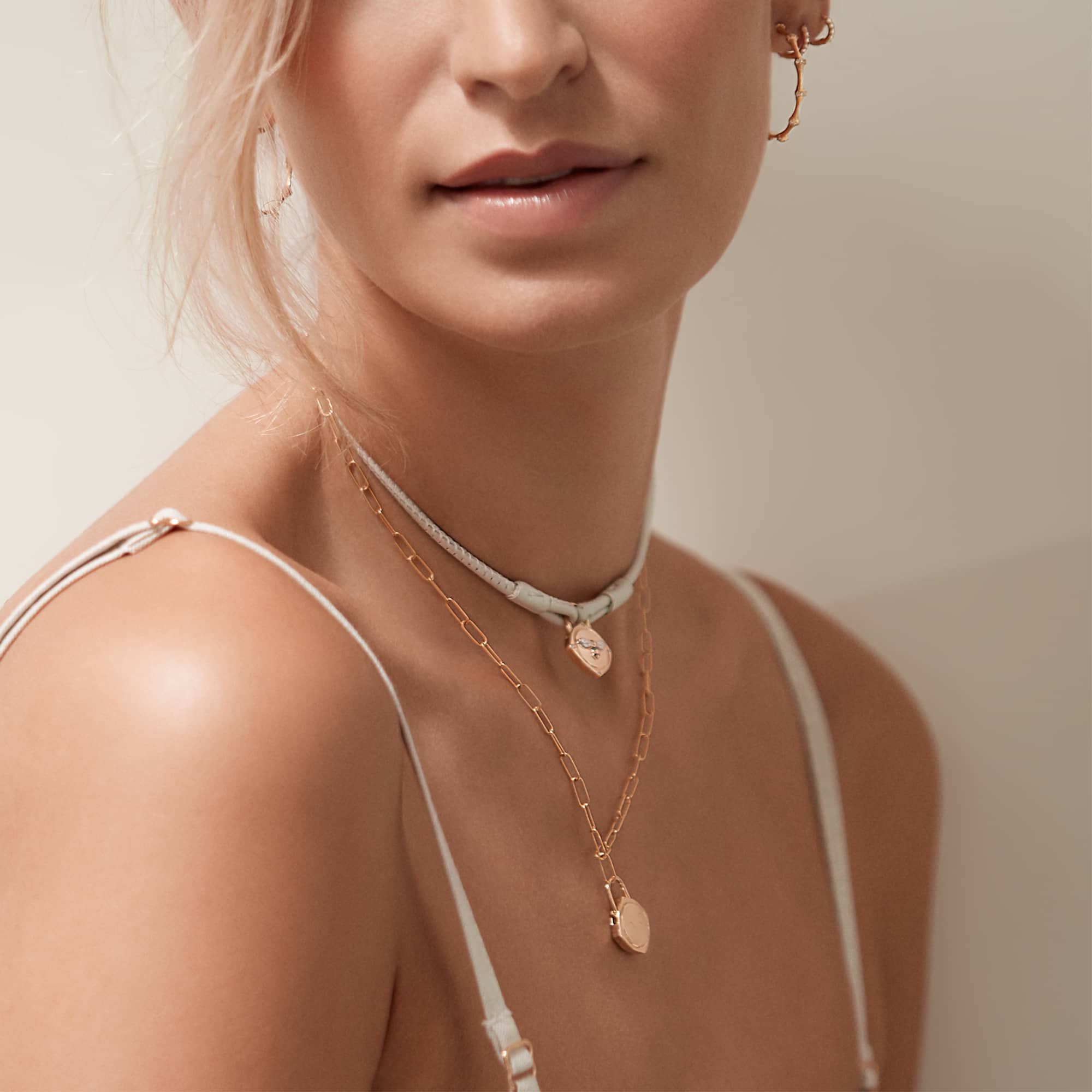 Leather Gold Lovelink Bracelet