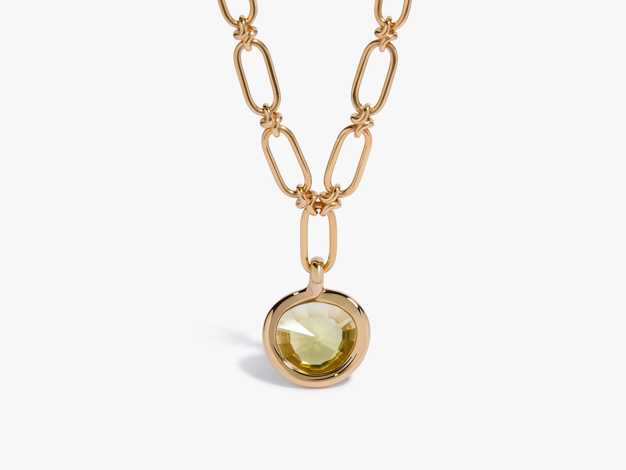 Sweetie Olive Quartz & Knuckle Necklace