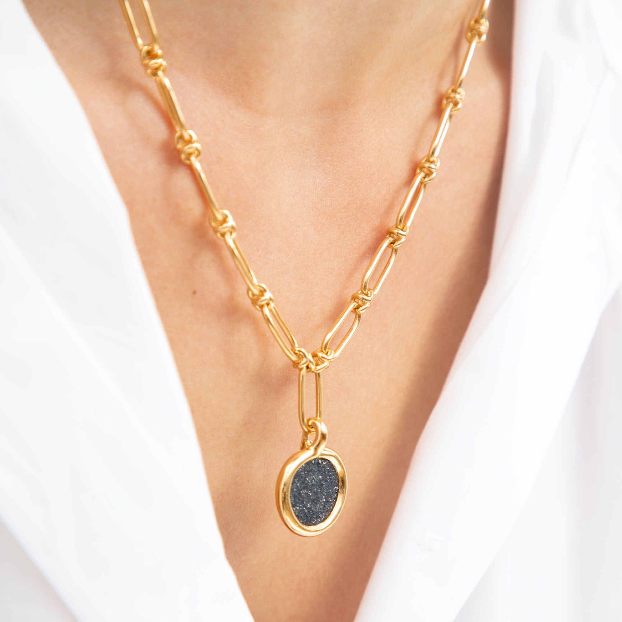 Sweetie Drusy & Knuckle Necklace