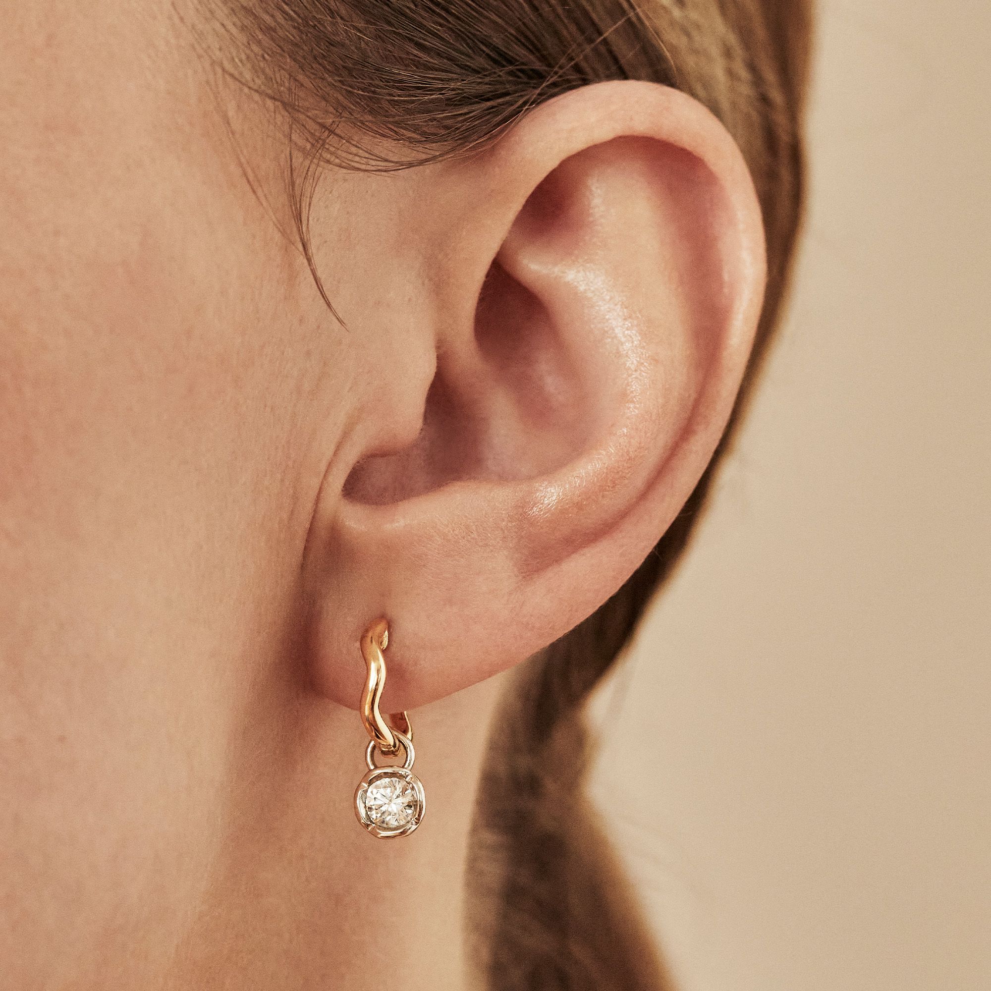 Whoopsie Daisy Small Hoop 0.50ct Diamond Earrings