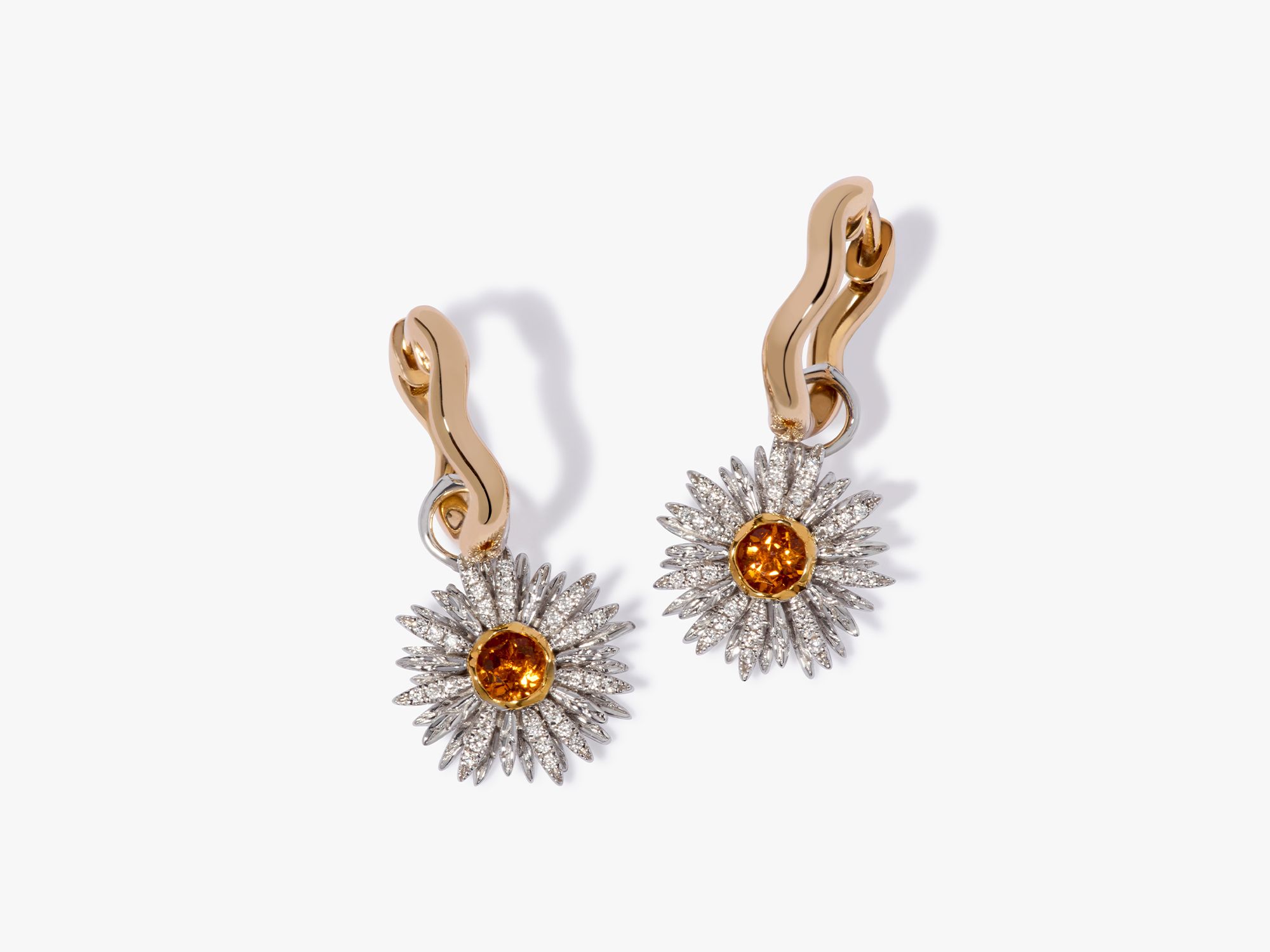 Daisy Drop Hoop Earrings