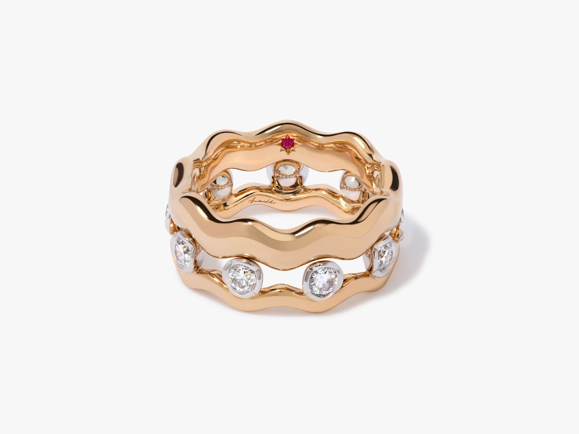 Whoopsie Daisy Diamond & 4mm Ring Stack
