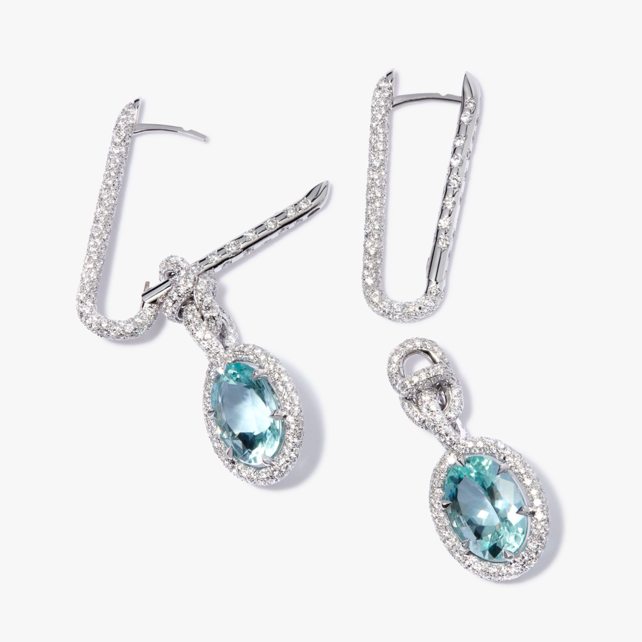 Knuckle Dust Aquamarine & Diamond Earrings 