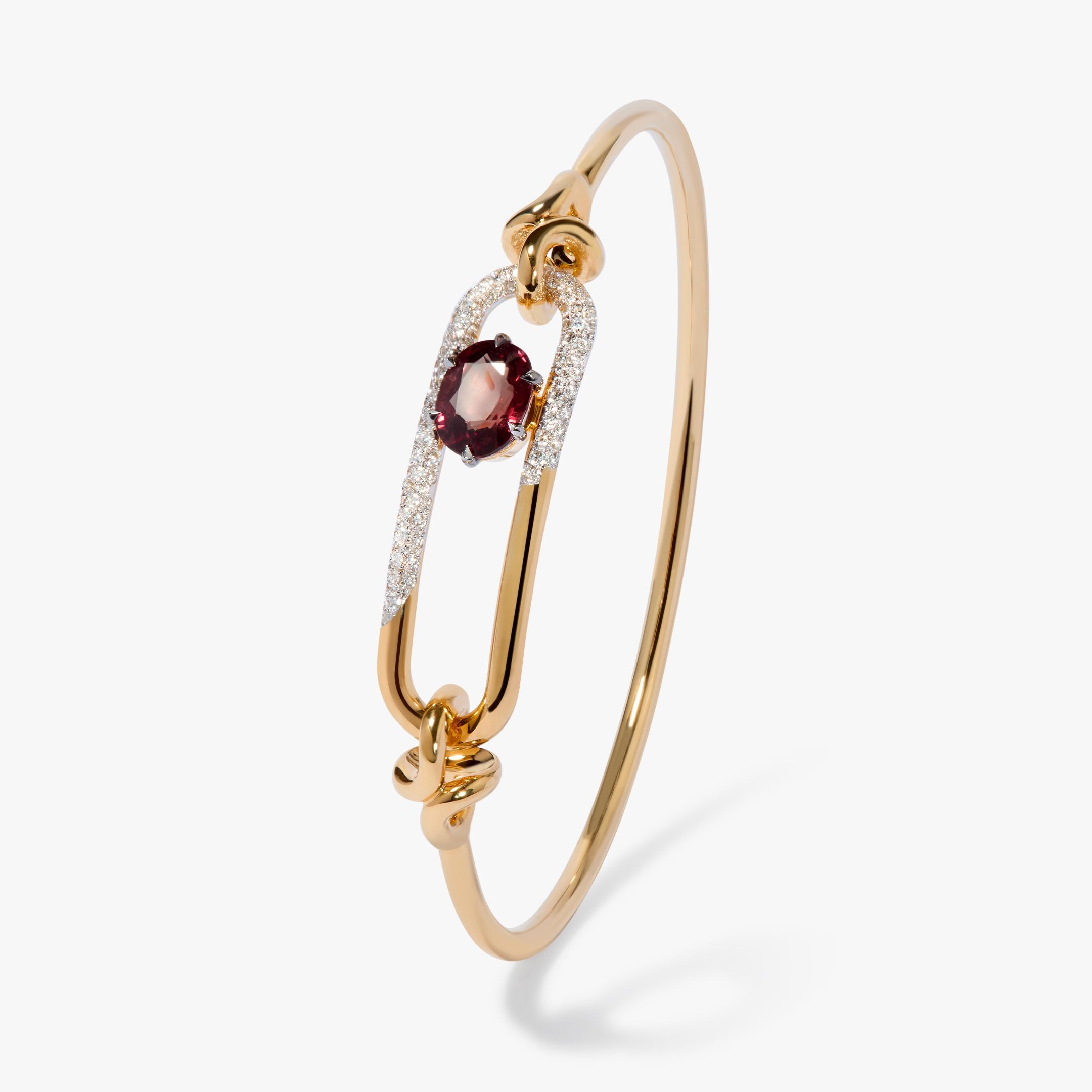 Knuckle Dust Garnet & Diamond Bangle 