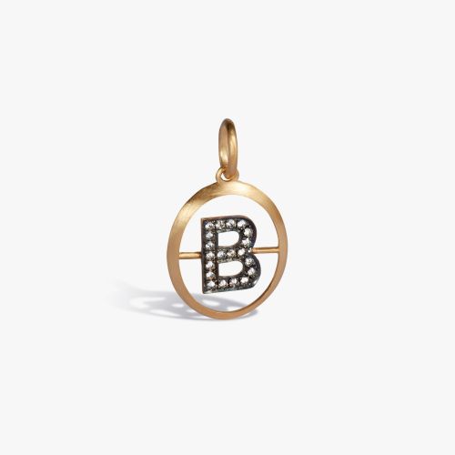 Initials 18ct Yellow Gold Diamond B Pendant