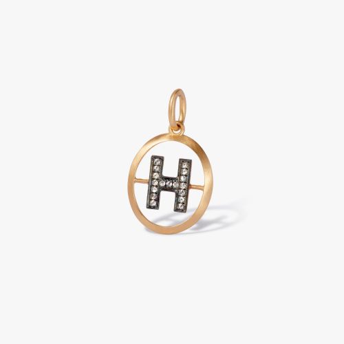 Initials 18ct Yellow Gold Diamond H Pendant