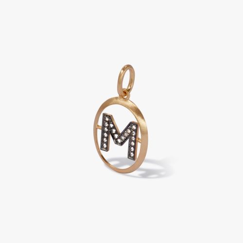 Initials 18ct Yellow Gold Diamond M Pendant