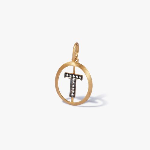 Initials 18ct Yellow Gold Diamond T Pendant