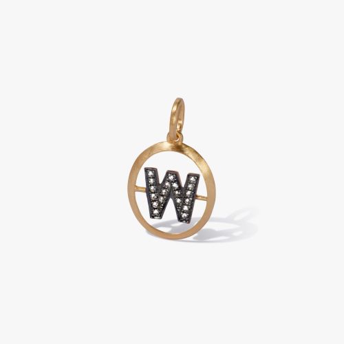 Initials 18ct Yellow Gold Diamond W Pendant