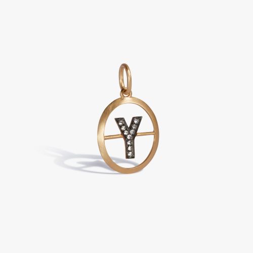 Initials 18ct Yellow Gold Diamond Y Pendant