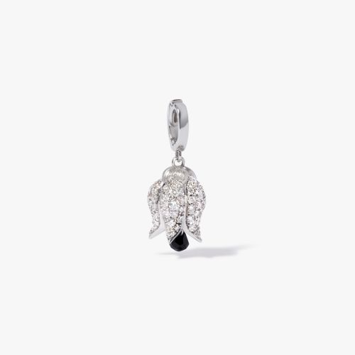 Tulips 18ct White Gold Diamond Charm Pendant