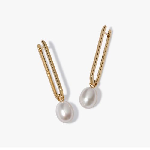 Knuckle Pearl Long Earrings