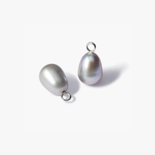 Baroque Grey Pearl Earring Drops