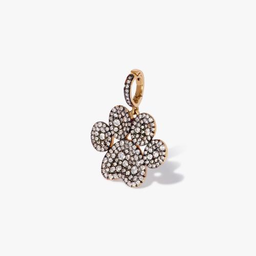 Diamond Paw Print Charm Pendant