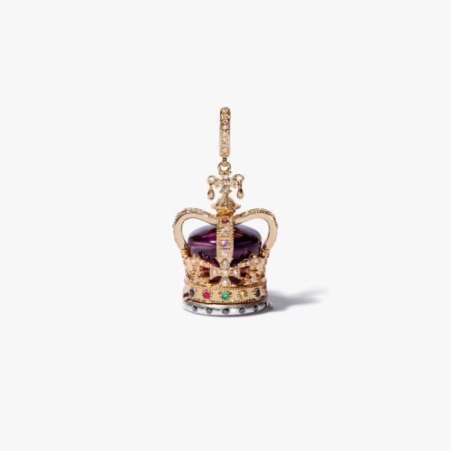 Coronation Crown Locket Charm Pendant