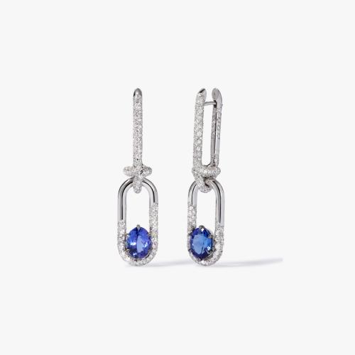 Knuckle Dust Tanzanite & Diamond Earrings