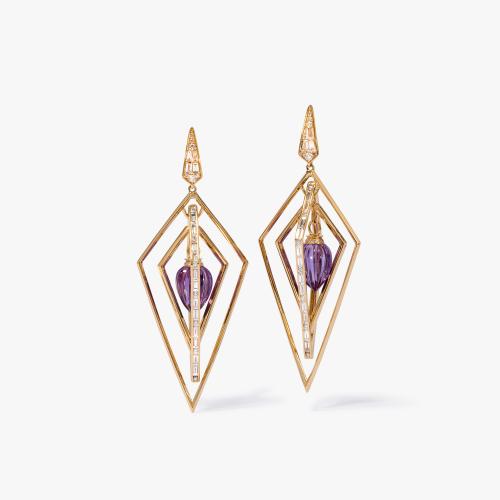 Vertex Amethyst & Diamond Earrings