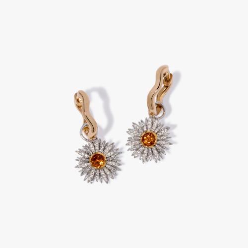 Daisy Drop Hoop Earrings