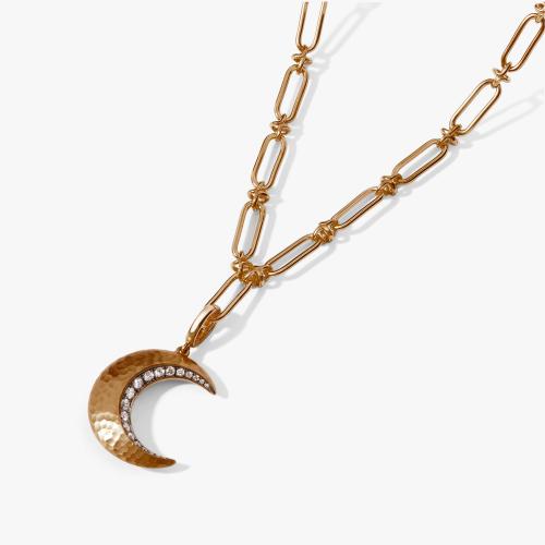 Touch Wood Crescent Moon Charm