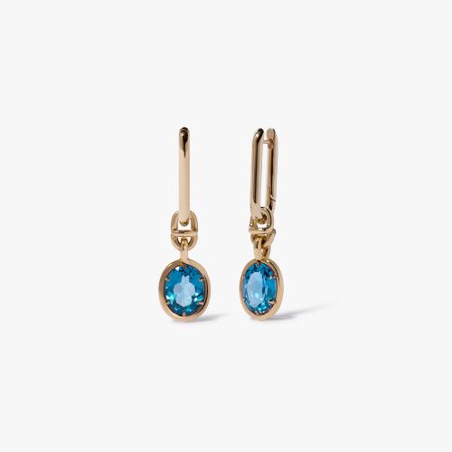 Knuckle Blue Topaz Earrings