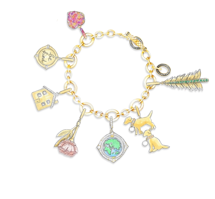 charm bracelet drawing