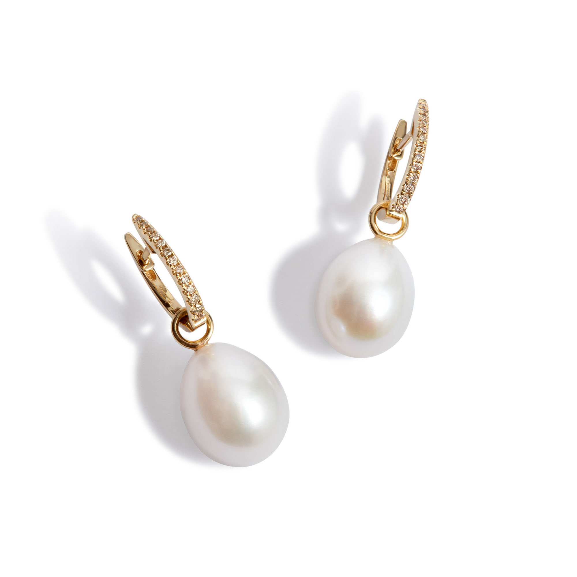 18ct Yellow Gold Pearl & Diamond Earrings
