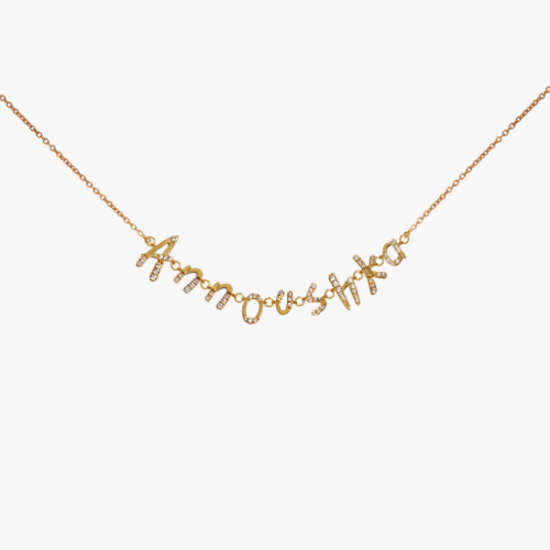 Chain Letters Solid 18ct Yellow Gold Diamond Personalised Necklace ...